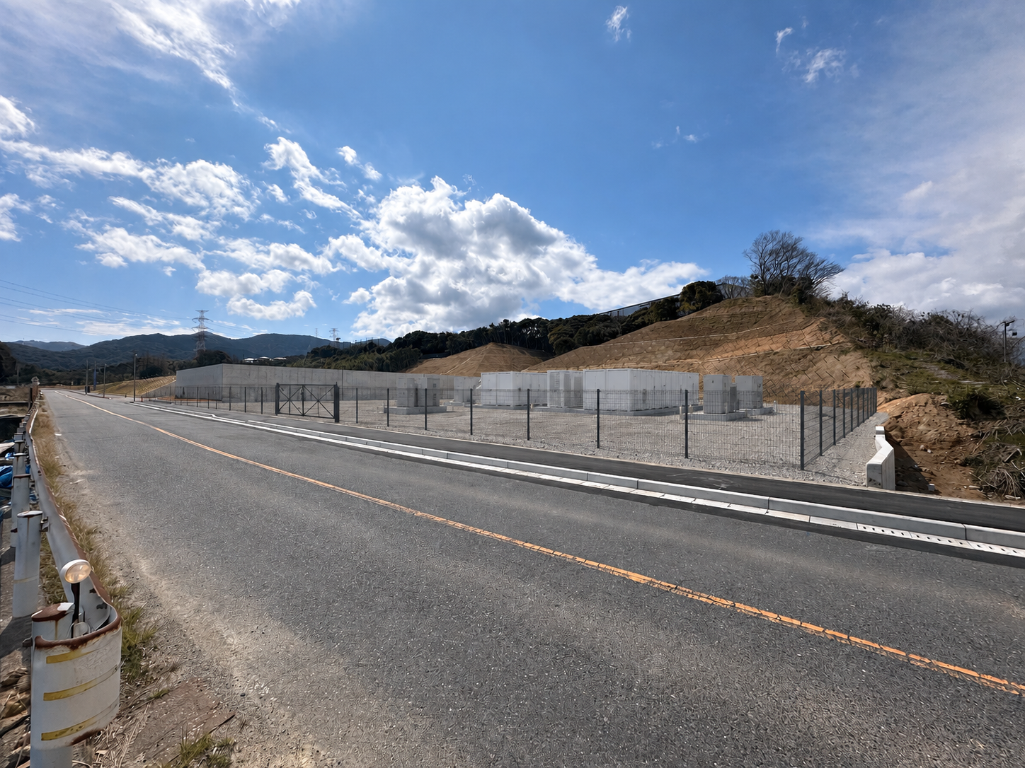 舞ケ丘の造成地に蓄電池設備を設置した参考パース。出力・容量・配置は未定。